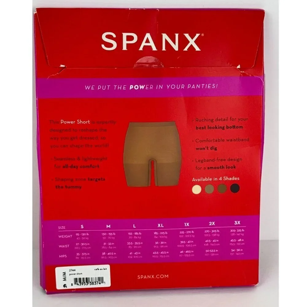 Spanx NEW Power Short MED Cafe Au Lait Shapewear 6